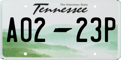 TN license plate A0223P