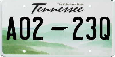 TN license plate A0223Q