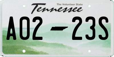 TN license plate A0223S