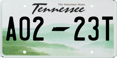 TN license plate A0223T