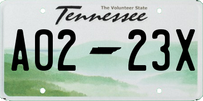 TN license plate A0223X