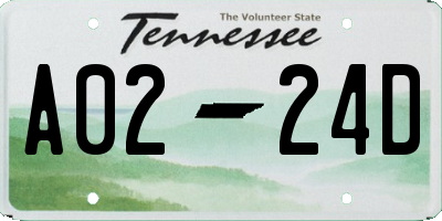 TN license plate A0224D