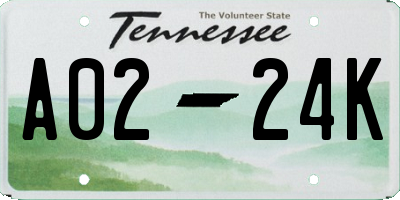 TN license plate A0224K