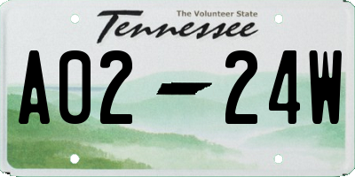 TN license plate A0224W