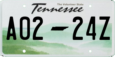 TN license plate A0224Z