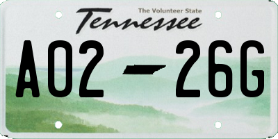 TN license plate A0226G