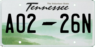 TN license plate A0226N