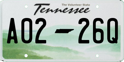 TN license plate A0226Q