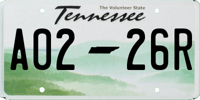 TN license plate A0226R