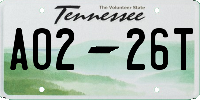 TN license plate A0226T