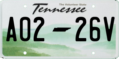 TN license plate A0226V