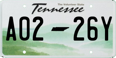 TN license plate A0226Y