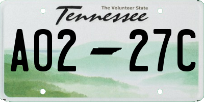 TN license plate A0227C