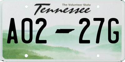 TN license plate A0227G