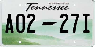 TN license plate A0227I