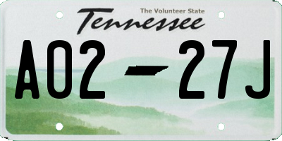 TN license plate A0227J