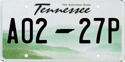 TN license plate A0227P