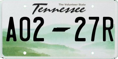 TN license plate A0227R