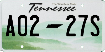 TN license plate A0227S