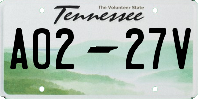TN license plate A0227V