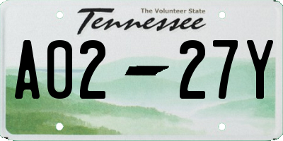 TN license plate A0227Y