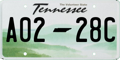 TN license plate A0228C