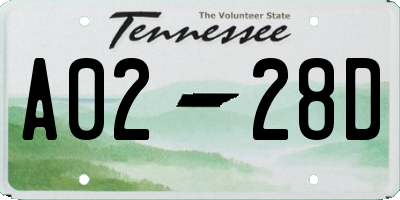 TN license plate A0228D
