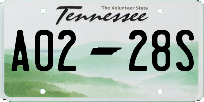 TN license plate A0228S