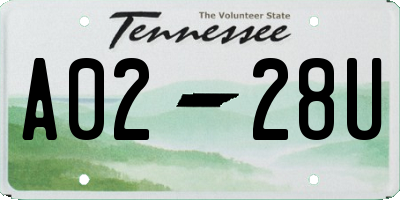 TN license plate A0228U