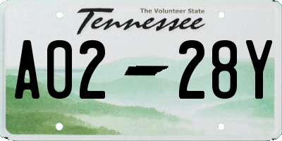 TN license plate A0228Y