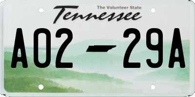 TN license plate A0229A