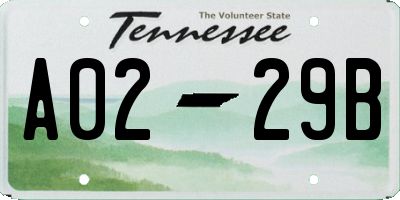 TN license plate A0229B