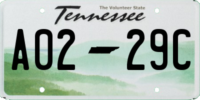 TN license plate A0229C