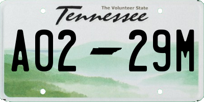 TN license plate A0229M
