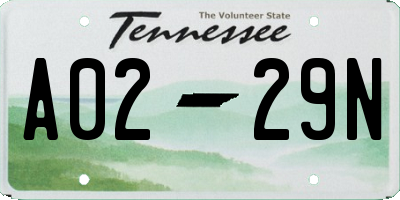 TN license plate A0229N