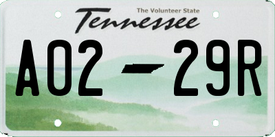 TN license plate A0229R