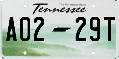 TN license plate A0229T