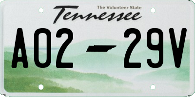 TN license plate A0229V