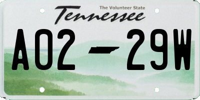 TN license plate A0229W