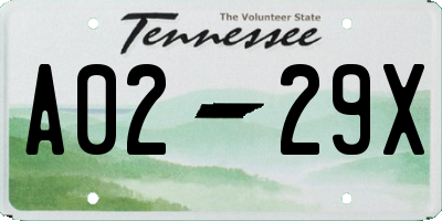 TN license plate A0229X