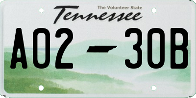 TN license plate A0230B