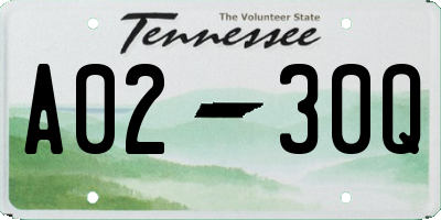 TN license plate A0230Q