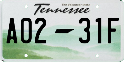 TN license plate A0231F