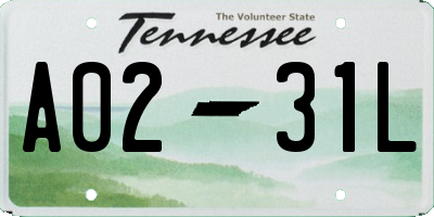 TN license plate A0231L