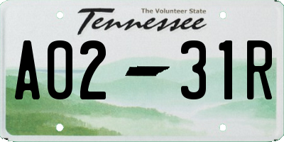 TN license plate A0231R