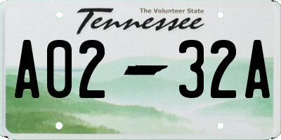 TN license plate A0232A