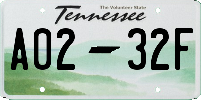 TN license plate A0232F