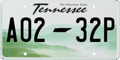 TN license plate A0232P