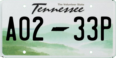 TN license plate A0233P
