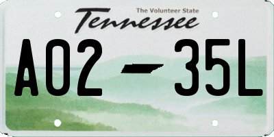 TN license plate A0235L